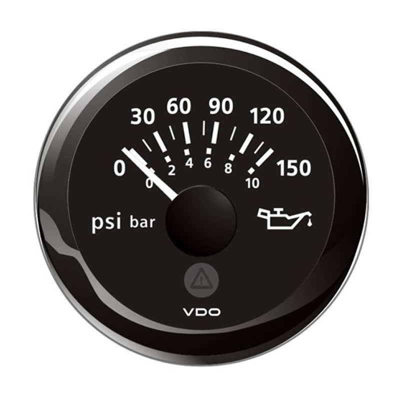 VDO ViewLine Engine Oil Pressure 150PSI Black 52mm